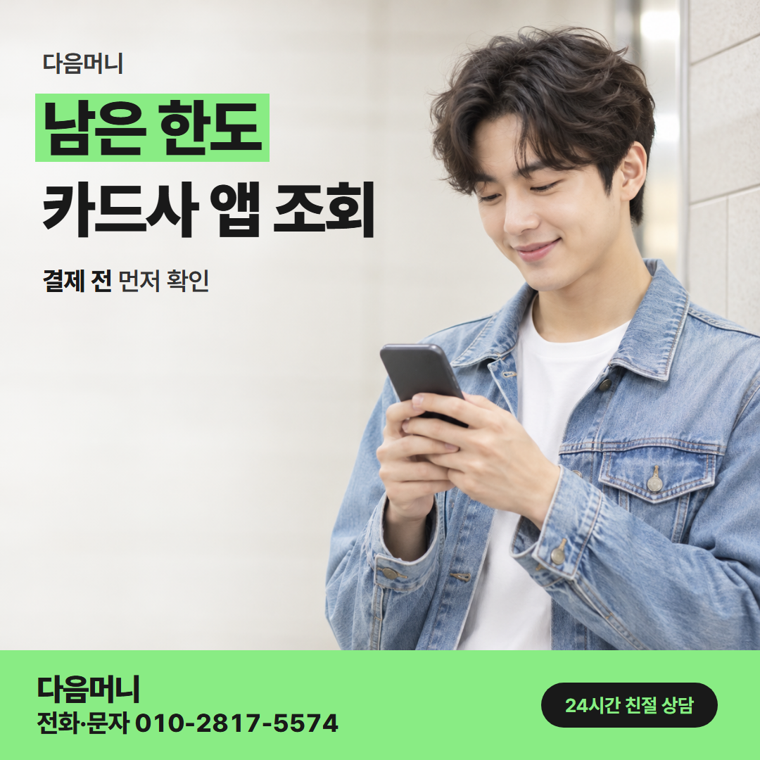 다음머니 여수카드깡 카드별로 다른 남은 한도